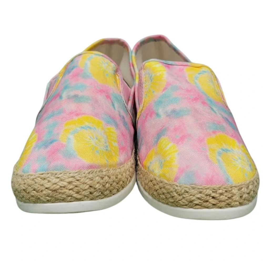 Esprit Espadrille Slip On Sneakers Tie Dye Pink‎ Yellow Shoes Sz 8.5 M HG9244